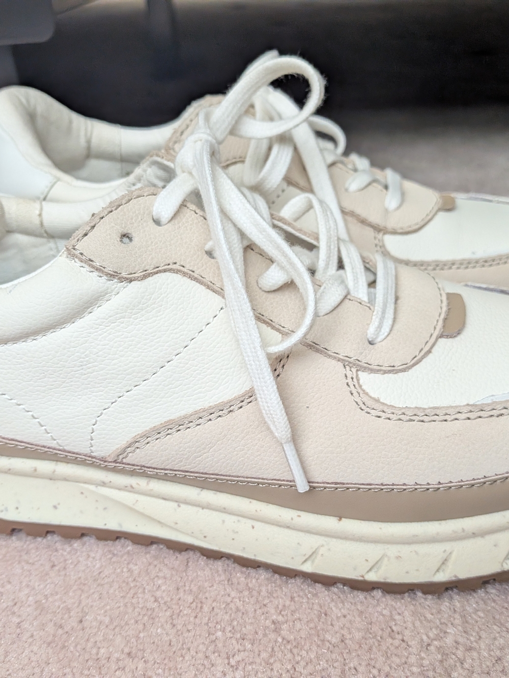 Madewell Women's Cream & White Casual Leather Sneaker